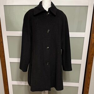 Classic Wool Black Women's Trench Coat 14 Jones New York